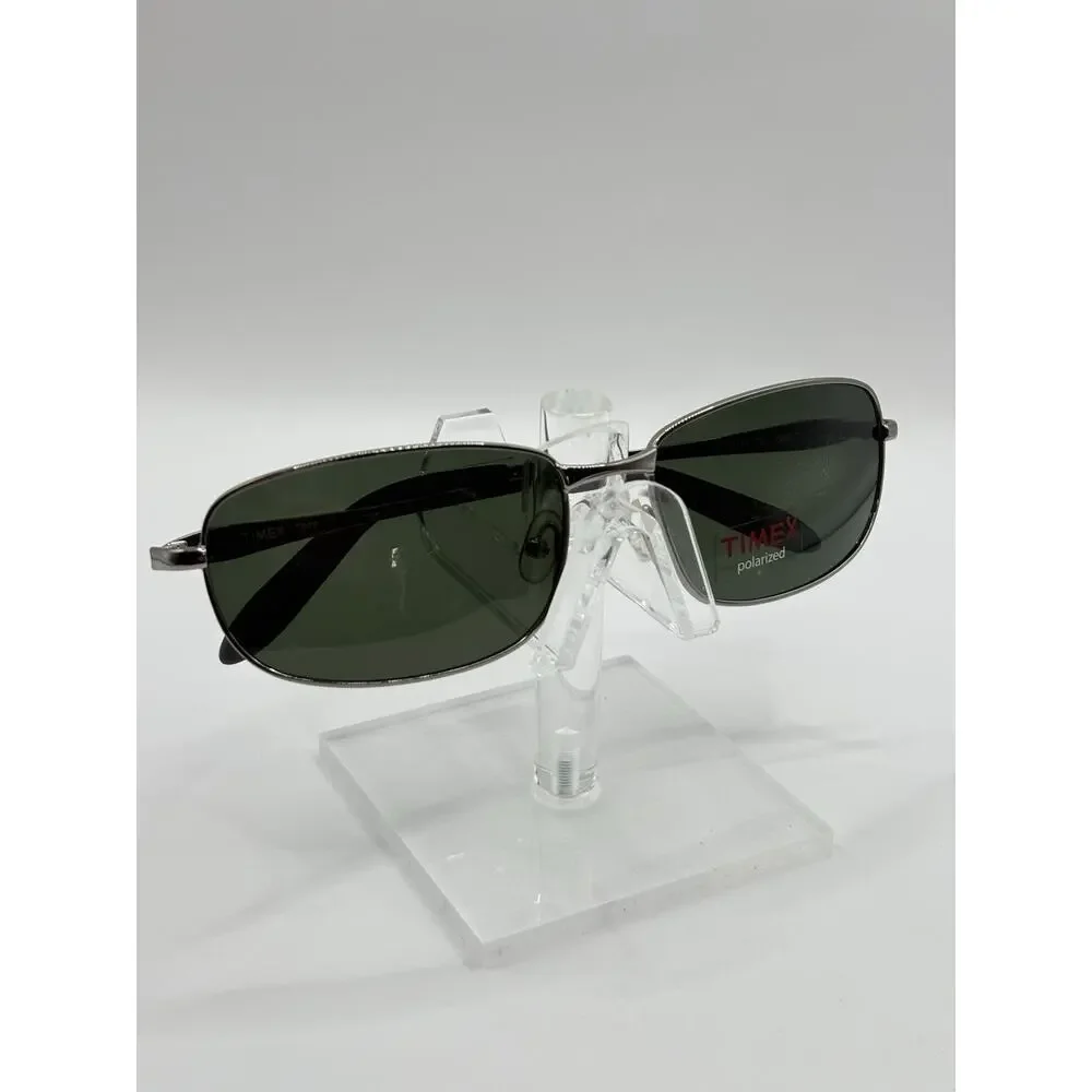 Timex Polarized Sunglasses Gunmetal Green Rectangular 58mm Unisex